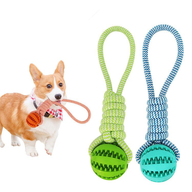Durable Dog Chew Ball with Cotton Rope – Interactive Bite Toy for Training, Teething & Play