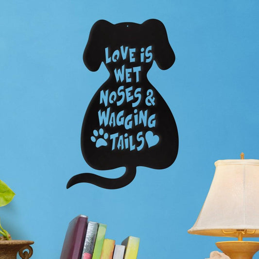 “Wet Noses, Wagging Tails” Metal Wall Art – Premium Pet Lover Decor (Indoor & Outdoor Steel Sign)