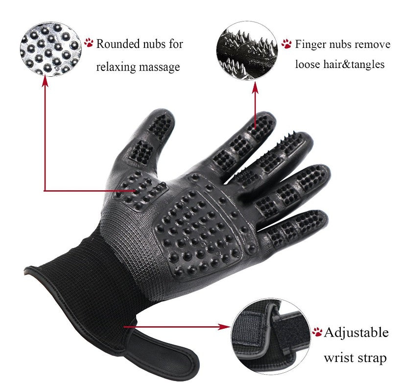 2-Pack Pet Grooming Gloves – Deshedding & Hair Removal Brush for Dogs, Cats & Horses (Gentle Massage & Easy Clean)