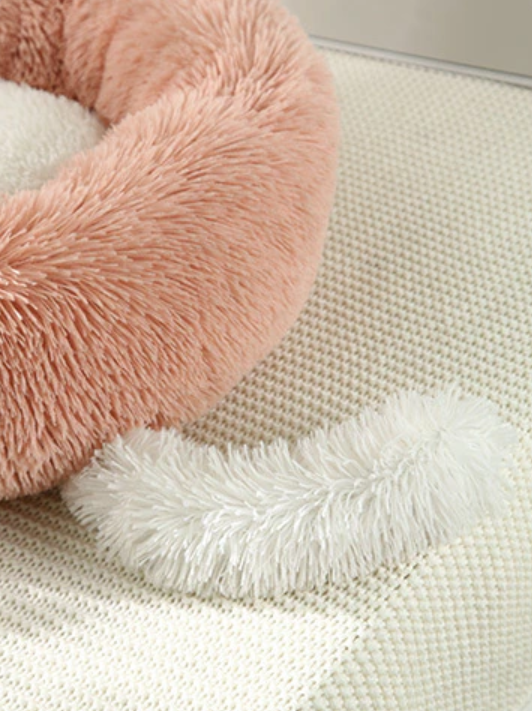 Ultra-Soft Plush Pet Bed with Ears & Tail – Cozy Calming Bed for Cats & Small Dogs (Non-Slip & Washable)
