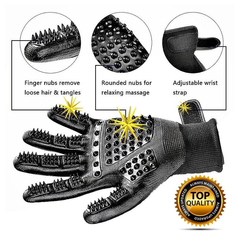 2-Pack Pet Grooming Gloves – Deshedding & Hair Removal Brush for Dogs, Cats & Horses (Gentle Massage & Easy Clean)